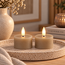 Countryfield Theelicht rustiek Ø4CM LED Lyon beige - set van 2