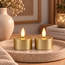 Countryfield Theelicht rustiek Ø4CM LED Lyon goud - set van 2