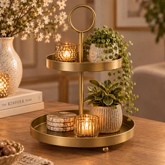 Countryfield Etagere Bonamy S goud rond