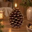 Countryfield Dennenappelkaars LED Lyon L bruin