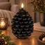 Countryfield Dennenappelkaars LED Lyon L zwart