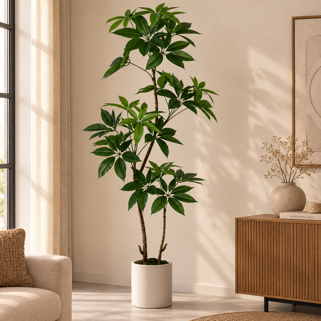 Countryfield Kunstplant in pot Pachira groen-L 25 x B 25 x H 190 CM