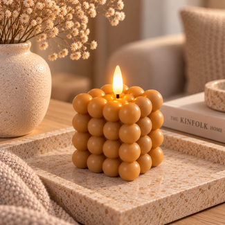Countryfield Bolletjes kaars LED Lyon amber M