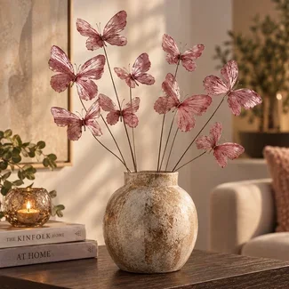 Countryfield Kunstdeco Vlinder Lush Set van 3 roze-L66,04B30,48H15,24CM