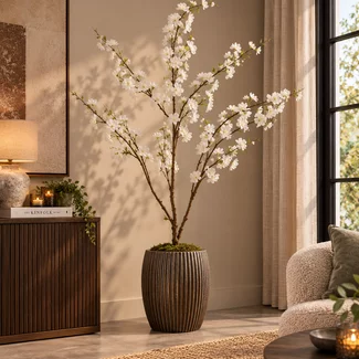 Countryfield Kunstplant Prunus M wit - L 50 x B 50 x H 185 CM