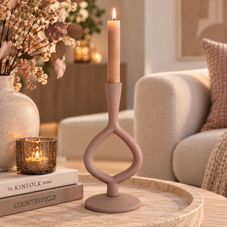 Countryfield Kandelaar Levie oud roze L 27 cm hoog