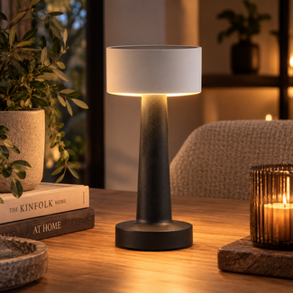 Countryfield Tafellamp Lampa zwart / wit oplaadbaar