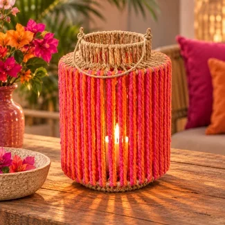 Countryfield Windlicht Bea S fuchsia/oranje