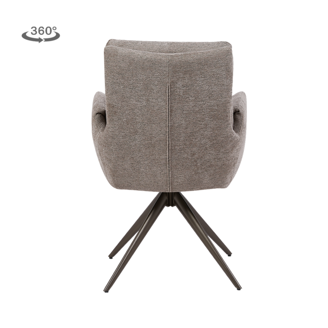 Tower Living Varzo Armstoel - Toro 45 mocca (draaibaar) -  Frame Anodic brown