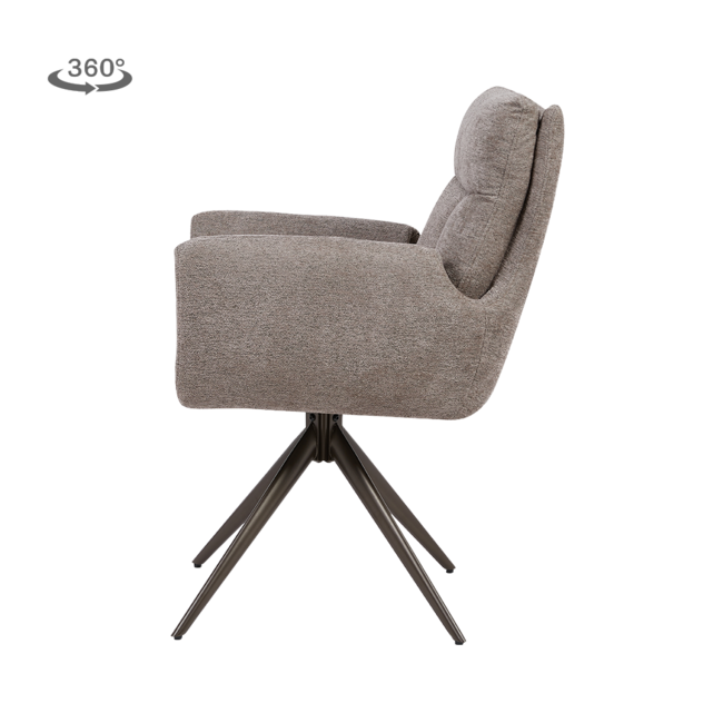 Tower Living Varzo Armstoel - Toro 45 mocca (draaibaar) -  Frame Anodic brown