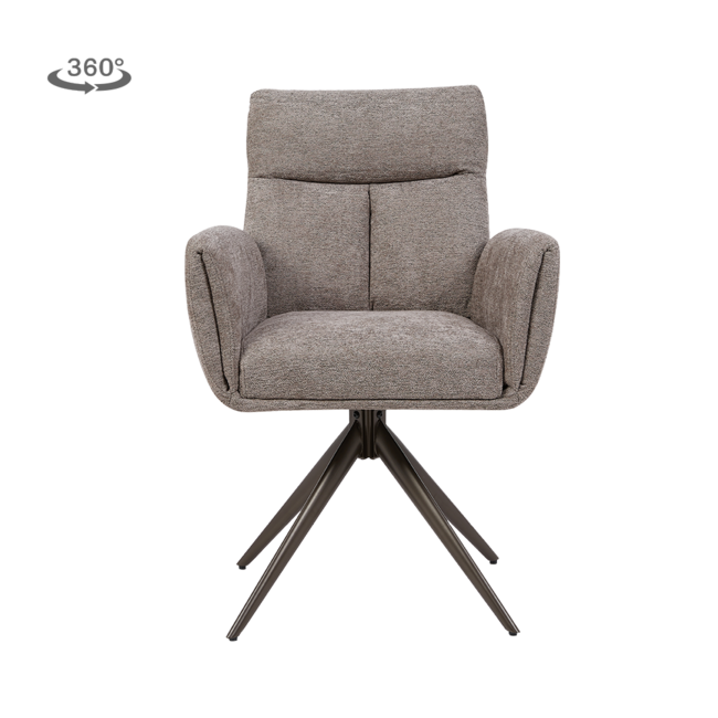 Tower Living Varzo Armstoel - Toro 45 mocca (draaibaar) -  Frame Anodic brown