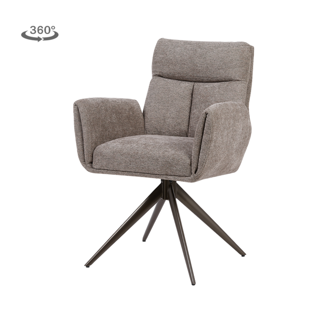 Tower Living Varzo Armstoel - Toro 45 mocca (draaibaar) -  Frame Anodic brown