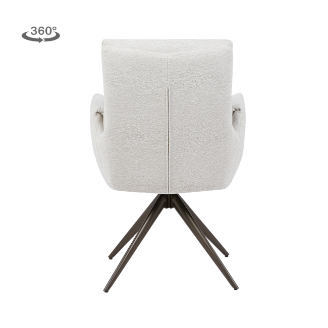 Tower Living Varzo Armstoel - Toro 25 cream (draaibaar) - Frame anodic frame