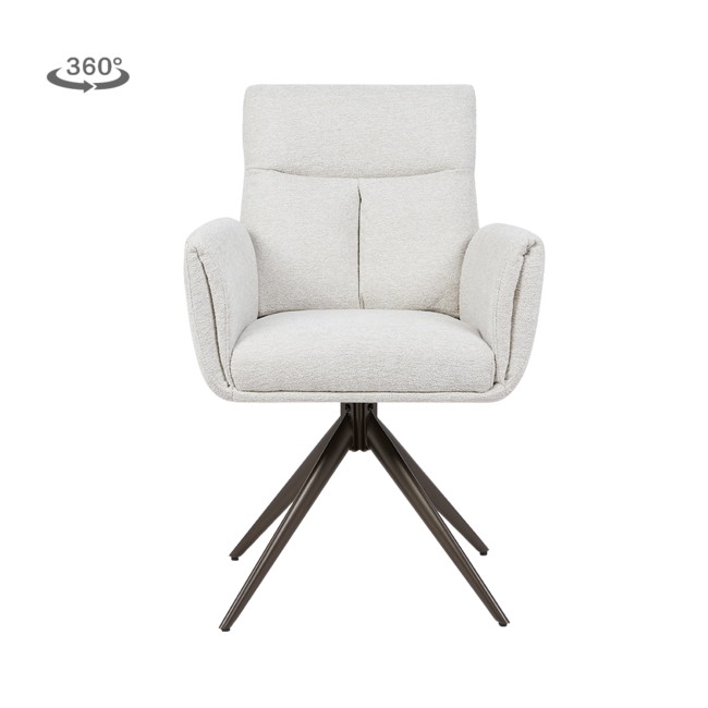 Tower Living Varzo Armstoel - Toro 25 cream (draaibaar) - Frame anodic frame