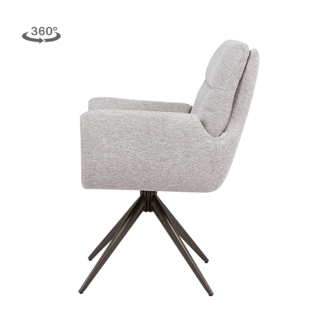 Tower Living Varzo Armstoel - Toro 35 beige (draaibaar) - Frame anodic frame