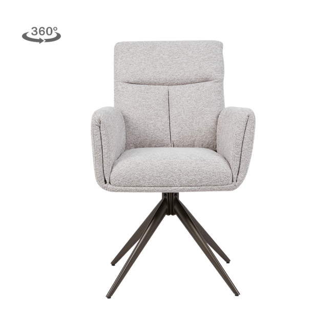 Tower Living Varzo Armstoel - Toro 35 beige (draaibaar) - Frame anodic frame