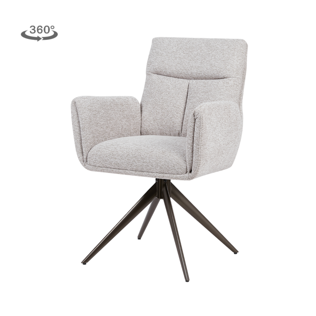 Tower Living Varzo Armstoel - Toro 35 beige (draaibaar) - Frame anodic frame