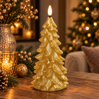Countryfield Kerstboomkaars LED Lyon XL goud