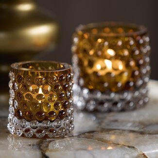 Light en Living Theelicht Ø8x8 cm SUSURRO glas donker bruin