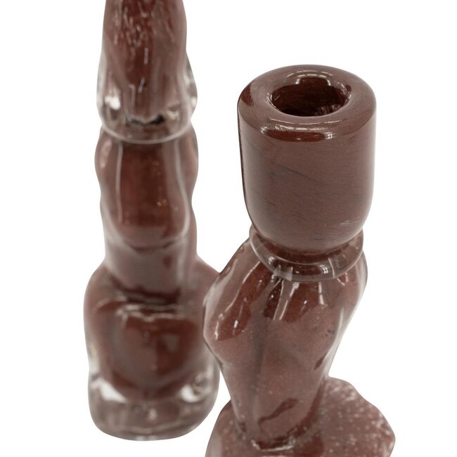 By Boo Kandelaren Liqo – bruin – Set van 2
