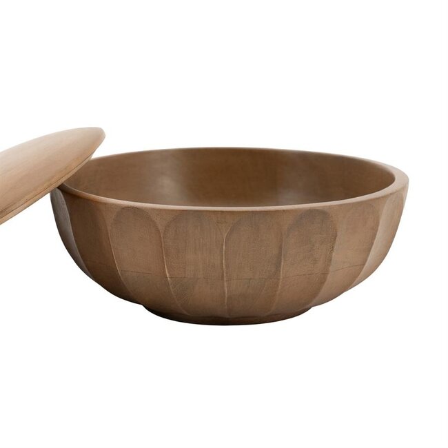 By Boo Schaal met Deksel Yori Groot Bruin 19 cm