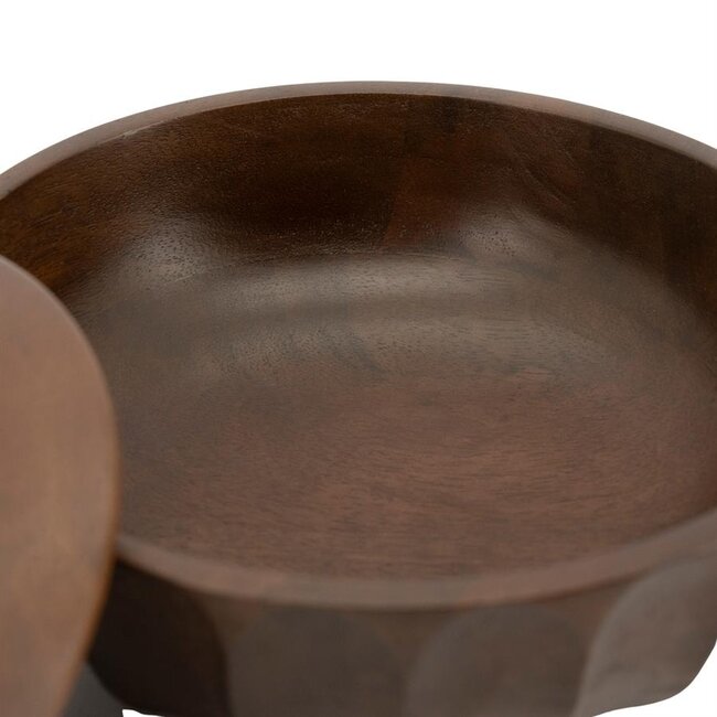 By Boo Schaal met Deksel Yori Donkerbruin 19 cm