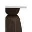 Light en Living Eettafel Ø140x76 cm SOY marmer zand+mango hout choco bruin