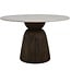 Light en Living Eettafel Ø140x76 cm SOY marmer zand+mango hout choco bruin