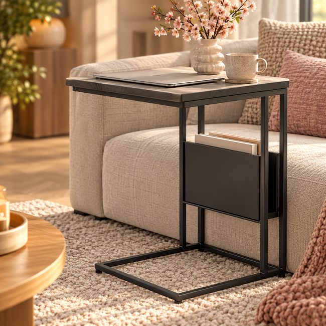 By Boo Bijzettafel Slider - zwart