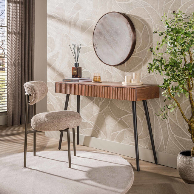 WoonStijl Haltafel / kaptafel Curve 3 lades Acacia Bruin.