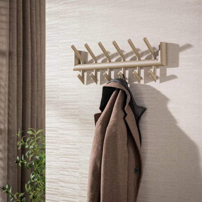 WoonStijl Kapstok Tubo 2x6 haken Beige