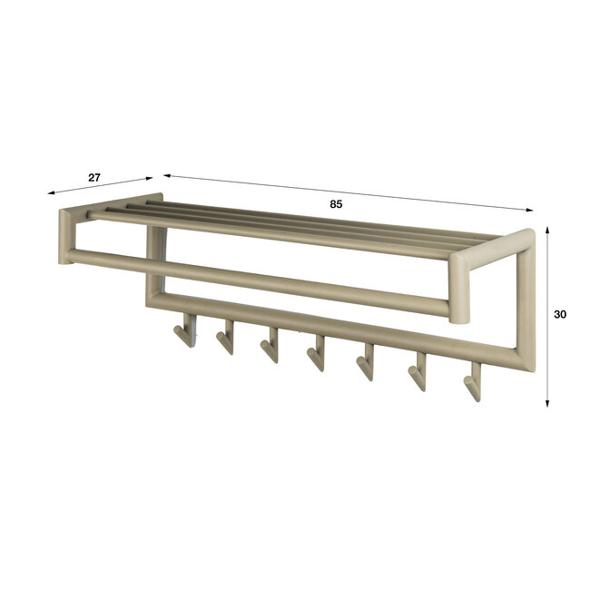 WoonStijl Kapstok Tubo 7 haken Drift beige