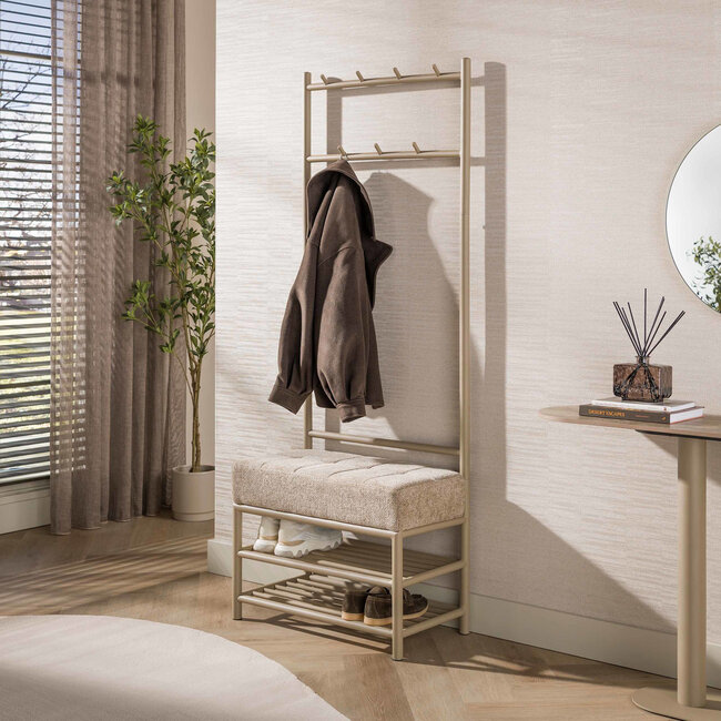 WoonStijl Garderobebank Luno 70cm Beige
