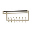 WoonStijl Kapstok Terra roede en hoedenplank 2x7 haken Beige