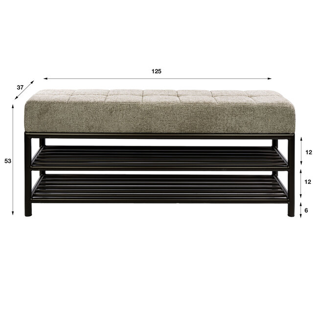 WoonStijl Schoenenbank Terra 125cm Drift bruin