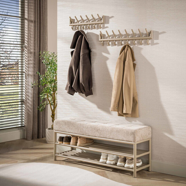 WoonStijl Schoenenbank Terra 125cm Beige