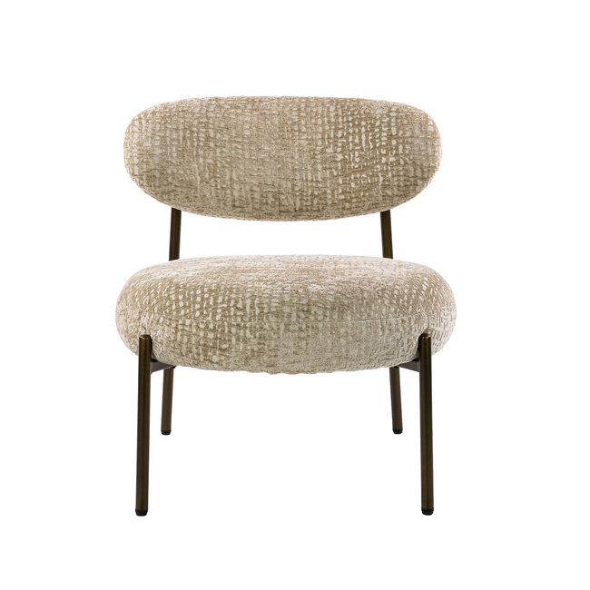 WoonStijl Fauteuil Round - Monti zand - Bruin frame