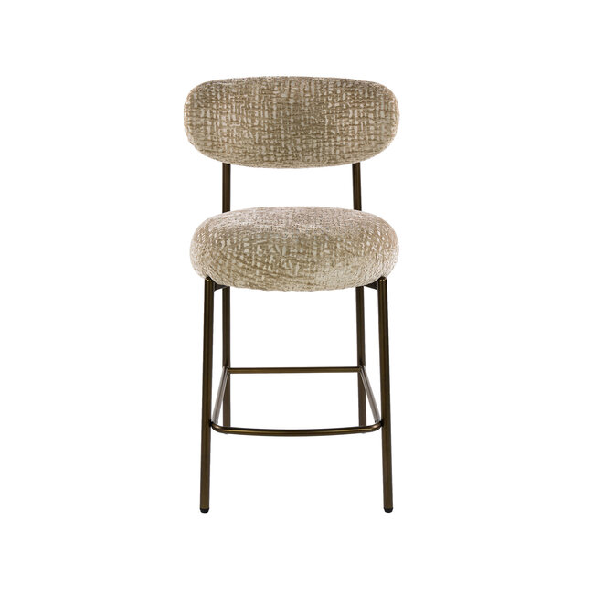 WoonStijl Barstoel Round Cargo zand - frame bruin
