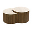 WoonStijl Salontafel Ceramo half rond set van 2 Keramiek travertin