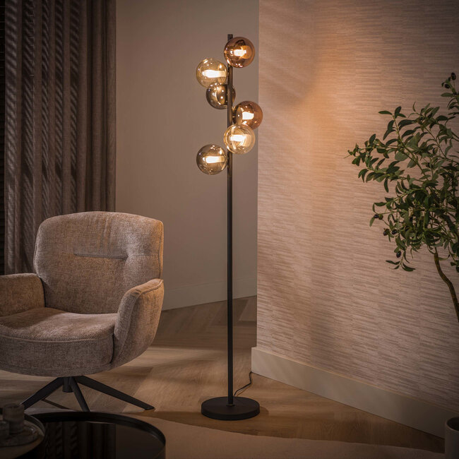 WoonStijl Vloerlamp Orb 6-lichts Zwart