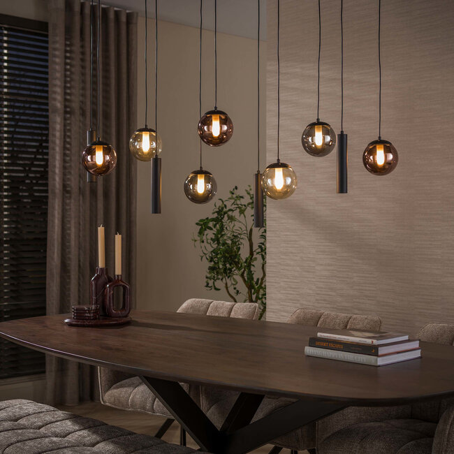 WoonStijl Hanglamp Orb 6+5-lichts Zwart
