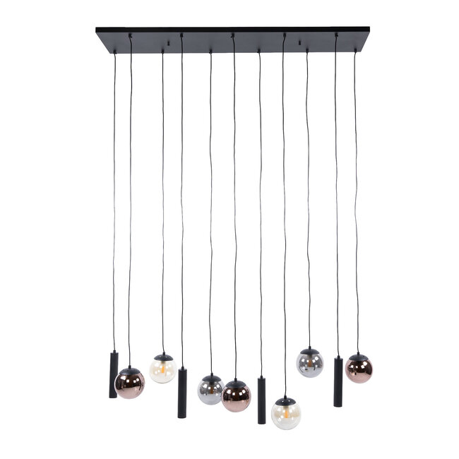 WoonStijl Hanglamp Orb 6+5-lichts Zwart