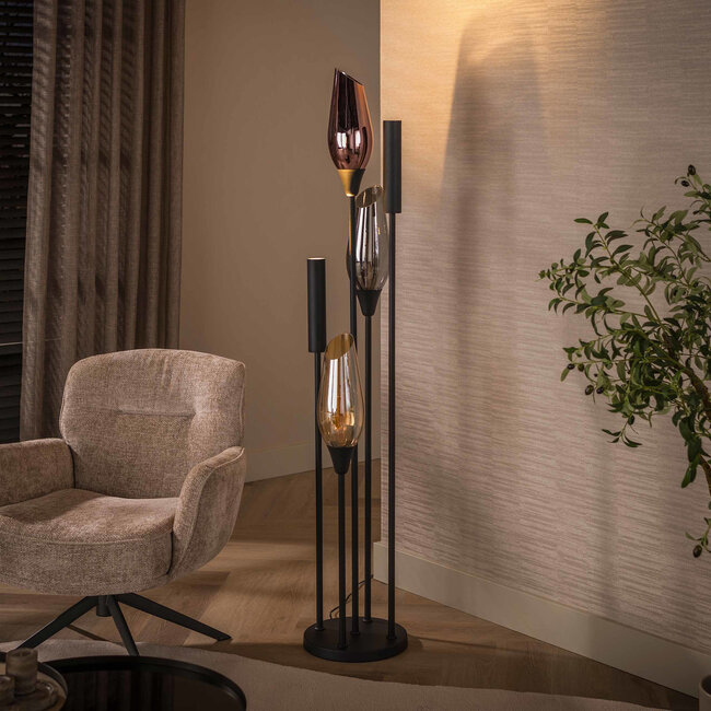 WoonStijl Vloerlamp Cocoon 5-lichts Zwart