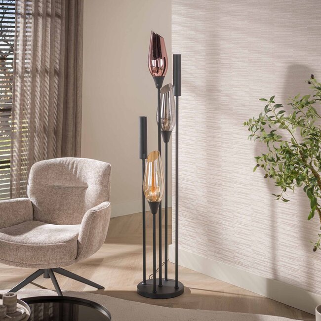 WoonStijl Vloerlamp Cocoon 5-lichts Zwart