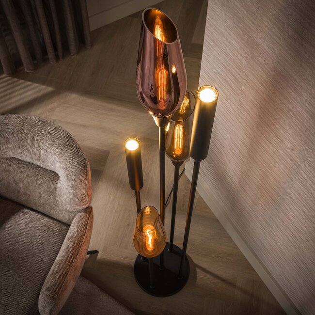 WoonStijl Vloerlamp Cocoon 5-lichts Zwart