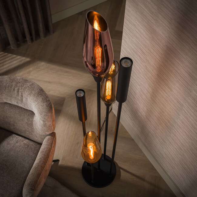 WoonStijl Vloerlamp Cocoon 5-lichts Zwart