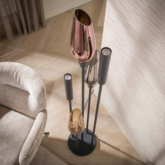 WoonStijl Vloerlamp Cocoon 5-lichts Zwart