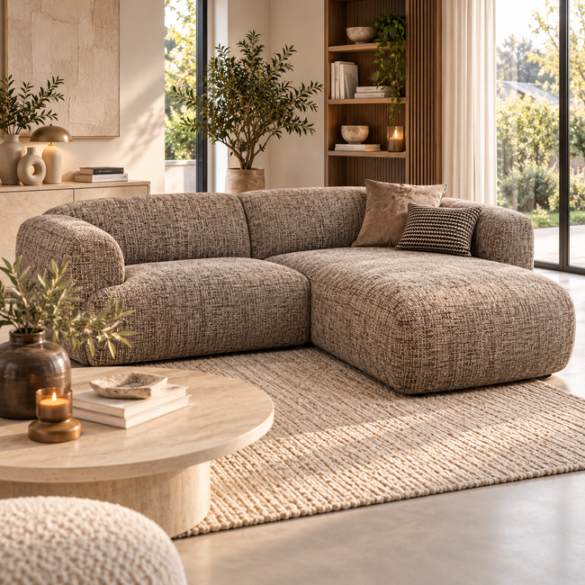 WoonMax Bank Edinburgh Showroommodel - 2 zits met arm links - chaise longue breed
