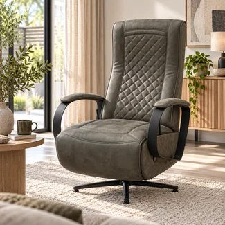 WoonMax Relaxfauteuil Queen Cabrio Antraciet handbediening - Showroommodel