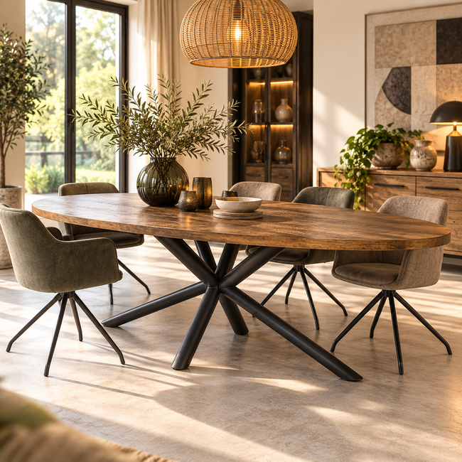 Tower Living Eettafel Selva mango ovaal - 200, 220 of 240 cm